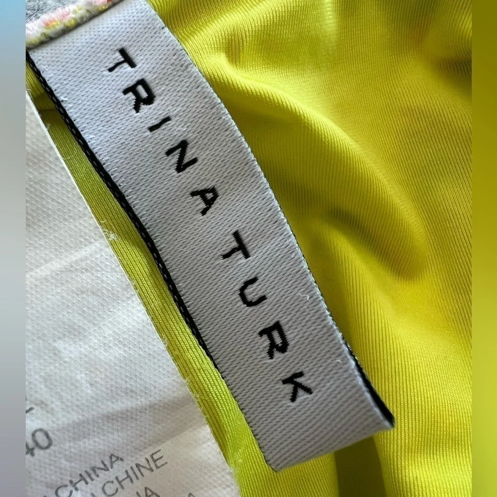 Trina Turk bright multicolor patterned strapless two-piece bikini swimsuit
